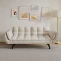 57 Canapé convertible, lit futon confortable en mélange de polyester avec 2 oreillers carrés, canapé-lit convertible avec dossier réglable
