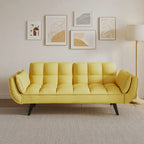 57 Canapé convertible, lit futon confortable en mélange de polyester avec 2 oreillers carrés, canapé-lit convertible avec dossier réglable