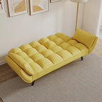 57 Canapé convertible, lit futon confortable en mélange de polyester avec 2 oreillers carrés, canapé-lit convertible avec dossier réglable