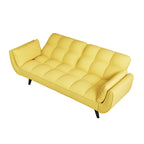 57 Canapé convertible, lit futon confortable en mélange de polyester avec 2 oreillers carrés, canapé-lit convertible avec dossier réglable