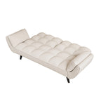 57 Canapé convertible, lit futon confortable en mélange de polyester avec 2 oreillers carrés, canapé-lit convertible avec dossier réglable