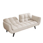 57 Canapé convertible, lit futon confortable en mélange de polyester avec 2 oreillers carrés, canapé-lit convertible avec dossier réglable