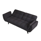57 Canapé convertible, lit futon confortable en mélange de polyester avec 2 oreillers carrés, canapé-lit convertible avec dossier réglable