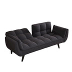 57 Canapé convertible, lit futon confortable en mélange de polyester avec 2 oreillers carrés, canapé-lit convertible avec dossier réglable