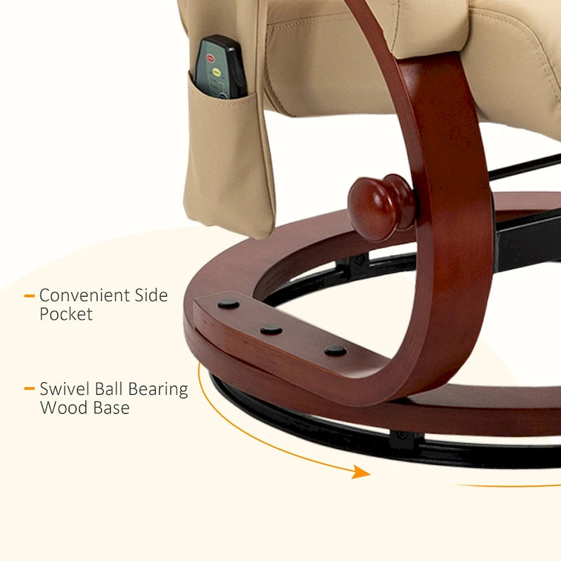 Fauteuil inclinable pivotant moderne à dossier haut 26 avec télécommande