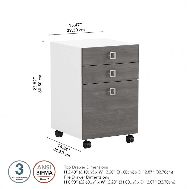 Meuble de classement mobile à 3 tiroirs Echo de Bush Business Furniture