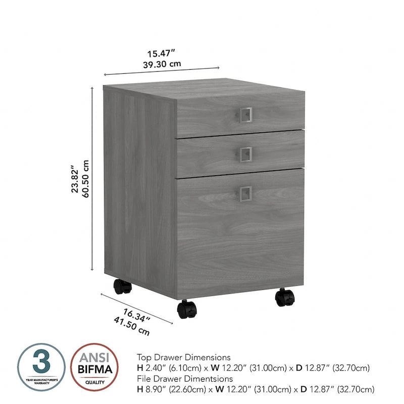 Meuble de classement mobile à 3 tiroirs Echo de Bush Business Furniture