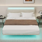 Cadre de lit flottant King Size avec tête de lit réglable et lumières RVB