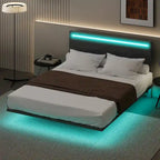Cadre de lit flottant King Size avec tête de lit réglable et lumières RVB