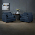 Lot de 2 fauteuils d'appoint en chenille avec accoudoirs surdimensionnés et sièges profonds de 76 cm (capacité de 360 kg)