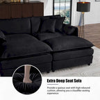 Lot de 2 fauteuils d'appoint en chenille avec accoudoirs surdimensionnés et sièges profonds de 76 cm (capacité de 360 kg)