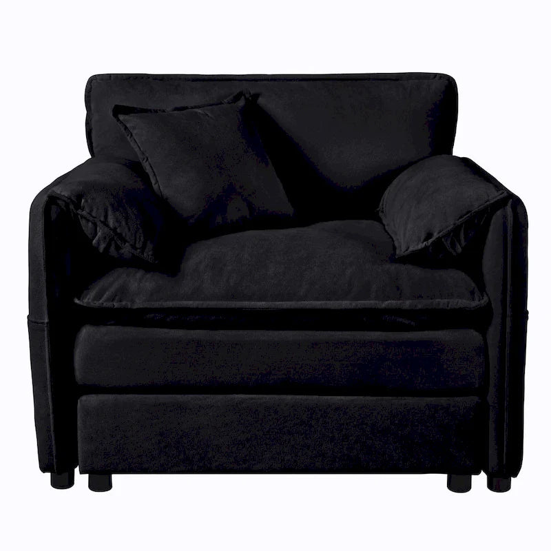 Lot de 2 fauteuils d'appoint en chenille avec accoudoirs surdimensionnés et sièges profonds de 76 cm (capacité de 360 kg)
