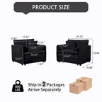 Lot de 2 fauteuils d'appoint en chenille avec accoudoirs surdimensionnés et sièges profonds de 76 cm (capacité de 360 kg)