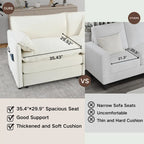 Lot de 2 fauteuils d'appoint en chenille avec accoudoirs surdimensionnés et sièges profonds de 76 cm (capacité de 360 kg)