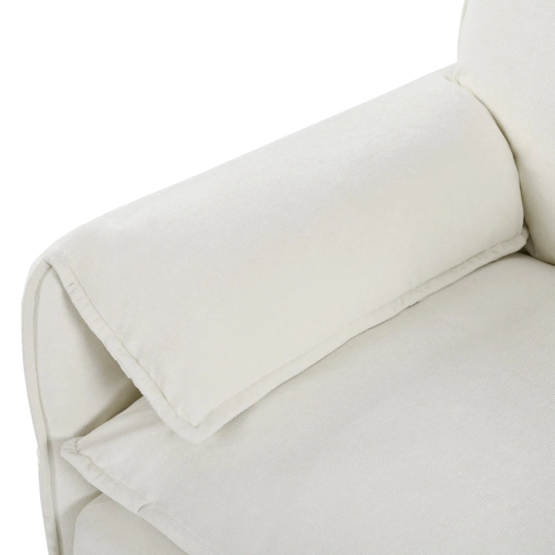 Lot de 2 fauteuils d'appoint en chenille avec accoudoirs surdimensionnés et sièges profonds de 76 cm (capacité de 360 kg)