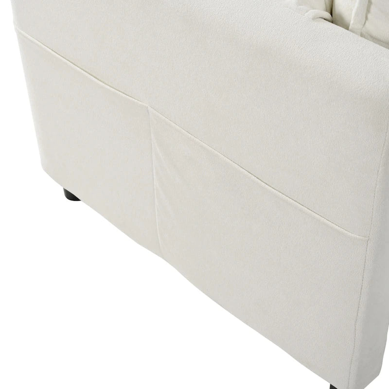 Lot de 2 fauteuils d'appoint en chenille avec accoudoirs surdimensionnés et sièges profonds de 76 cm (capacité de 360 kg)