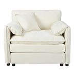 Lot de 2 fauteuils d'appoint en chenille avec accoudoirs surdimensionnés et sièges profonds de 76 cm (capacité de 360 kg)