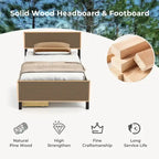 Cadre de lit plateforme en bois de taille simple avec 2 tiroirs de rangement