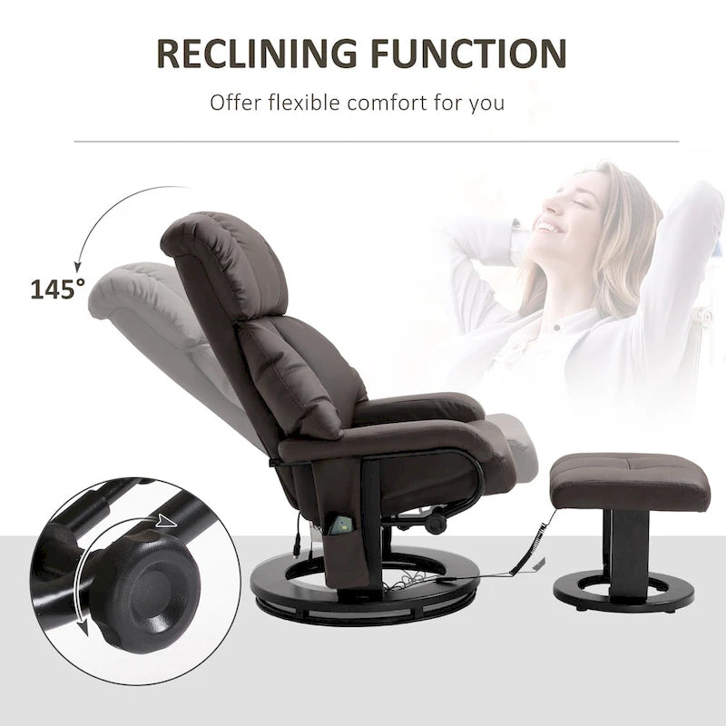 Fauteuil inclinable manuel avec fonction massage et repose-pieds