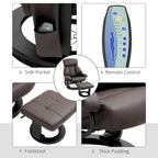 Fauteuil inclinable manuel avec fonction massage et repose-pieds