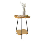 Table d'appoint à deux plateaux avec étagère de rangement