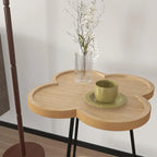 Table d'appoint à deux plateaux avec étagère de rangement