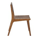 Lot de 2 chaises de salle à manger en similicuir à dossier tressé
