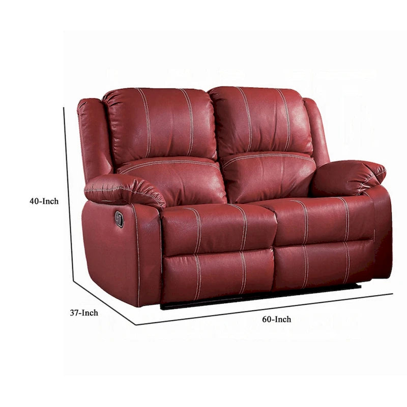 Causeuse inclinable - Cuir synthétique rouge