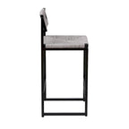 Tabourets de bar lot de 2, assise en corde de papier tressée à la main avec cadre en métal, hauteur de comptoir