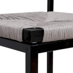 Tabourets de bar lot de 2, assise en corde de papier tressée à la main avec cadre en métal, hauteur de comptoir