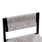 Tabourets de bar lot de 2, assise en corde de papier tressée à la main avec cadre en métal, hauteur de comptoir