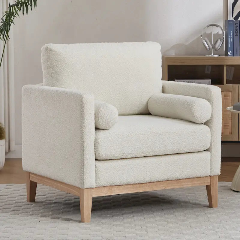 Fauteuil d'appoint moderne avec pieds en bois