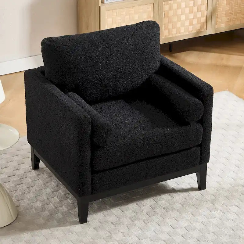 Fauteuil d'appoint moderne avec pieds en bois