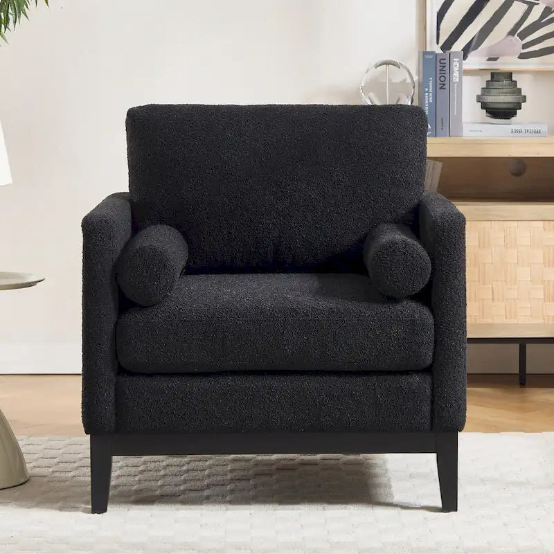 Fauteuil d'appoint moderne avec pieds en bois
