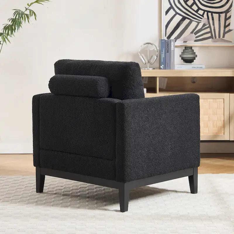 Fauteuil d'appoint moderne avec pieds en bois