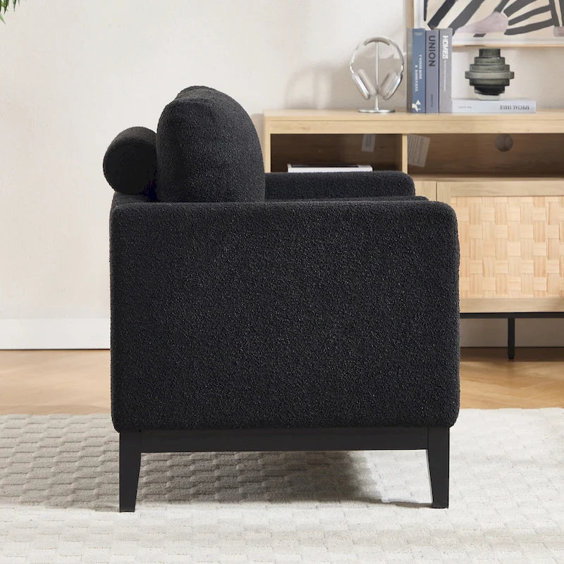 Fauteuil d'appoint moderne avec pieds en bois