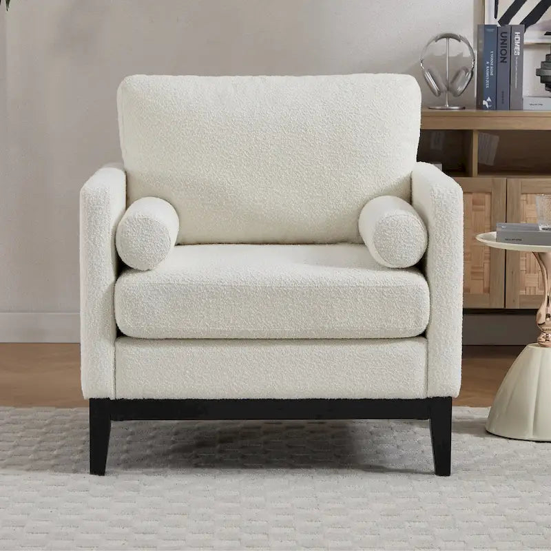 Fauteuil d'appoint moderne avec pieds en bois