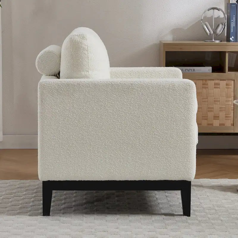 Fauteuil d'appoint moderne avec pieds en bois