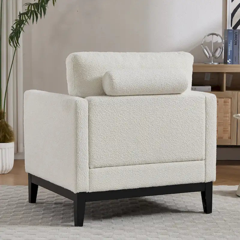 Fauteuil d'appoint moderne avec pieds en bois