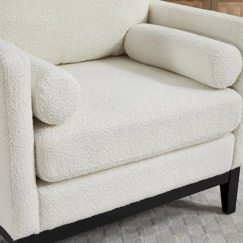 Fauteuil d'appoint moderne avec pieds en bois
