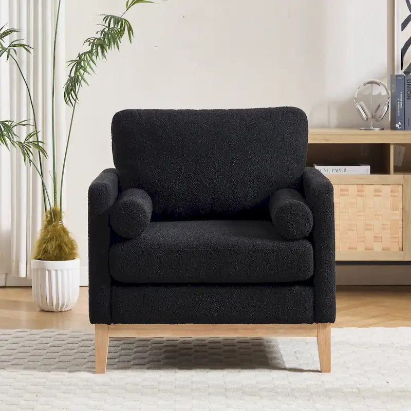 Fauteuil d'appoint moderne avec pieds en bois