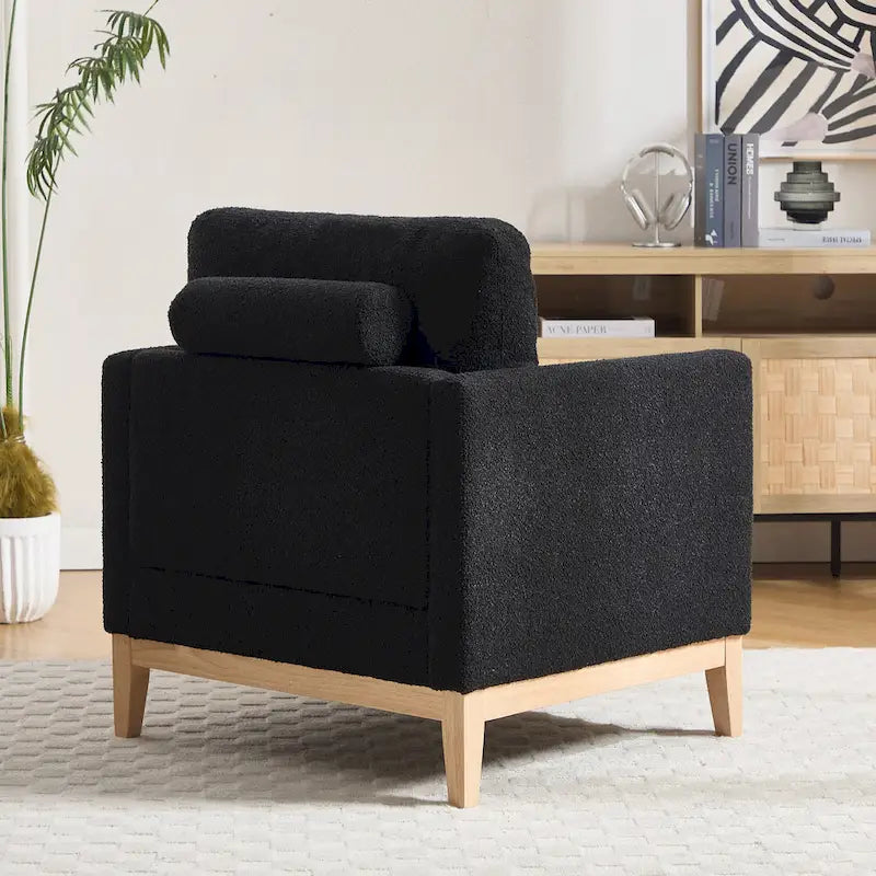 Fauteuil d'appoint moderne avec pieds en bois