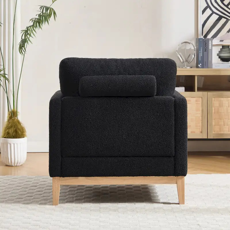 Fauteuil d'appoint moderne avec pieds en bois