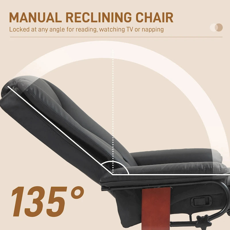 Fauteuil inclinable pivotant à dossier haut de 30,7 po avec repose-pieds