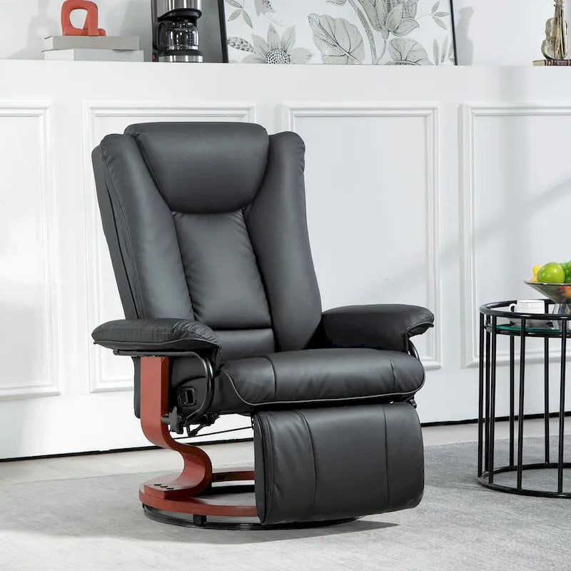 Fauteuil inclinable pivotant à dossier haut de 30,7 po avec repose-pieds