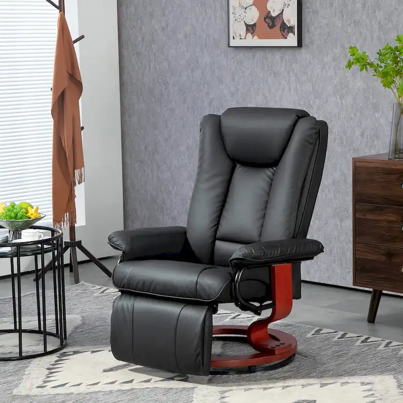 Fauteuil inclinable pivotant à dossier haut de 30,7 po avec repose-pieds
