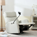 Fauteuil inclinable électrique avec pivotement à 270°, fonction bascule et inclinaison, ports USB et repose-pieds réglable