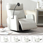 Fauteuil inclinable électrique avec pivotement à 270°, fonction bascule et inclinaison, ports USB et repose-pieds réglable