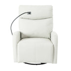 Fauteuil inclinable électrique avec pivotement à 270°, fonction bascule et inclinaison, ports USB et repose-pieds réglable