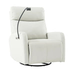 Fauteuil inclinable électrique avec pivotement à 270°, fonction bascule et inclinaison, ports USB et repose-pieds réglable
